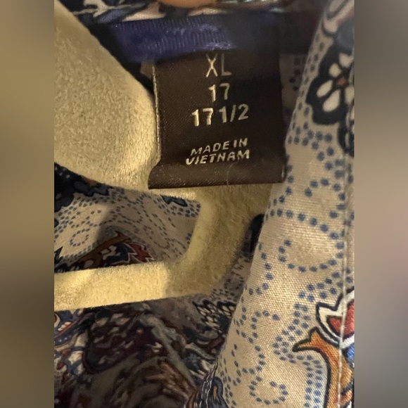 Tasso Elba Paisley Long Sleeve Button Up Men's Shirt, size XL - Picture 6 of 6